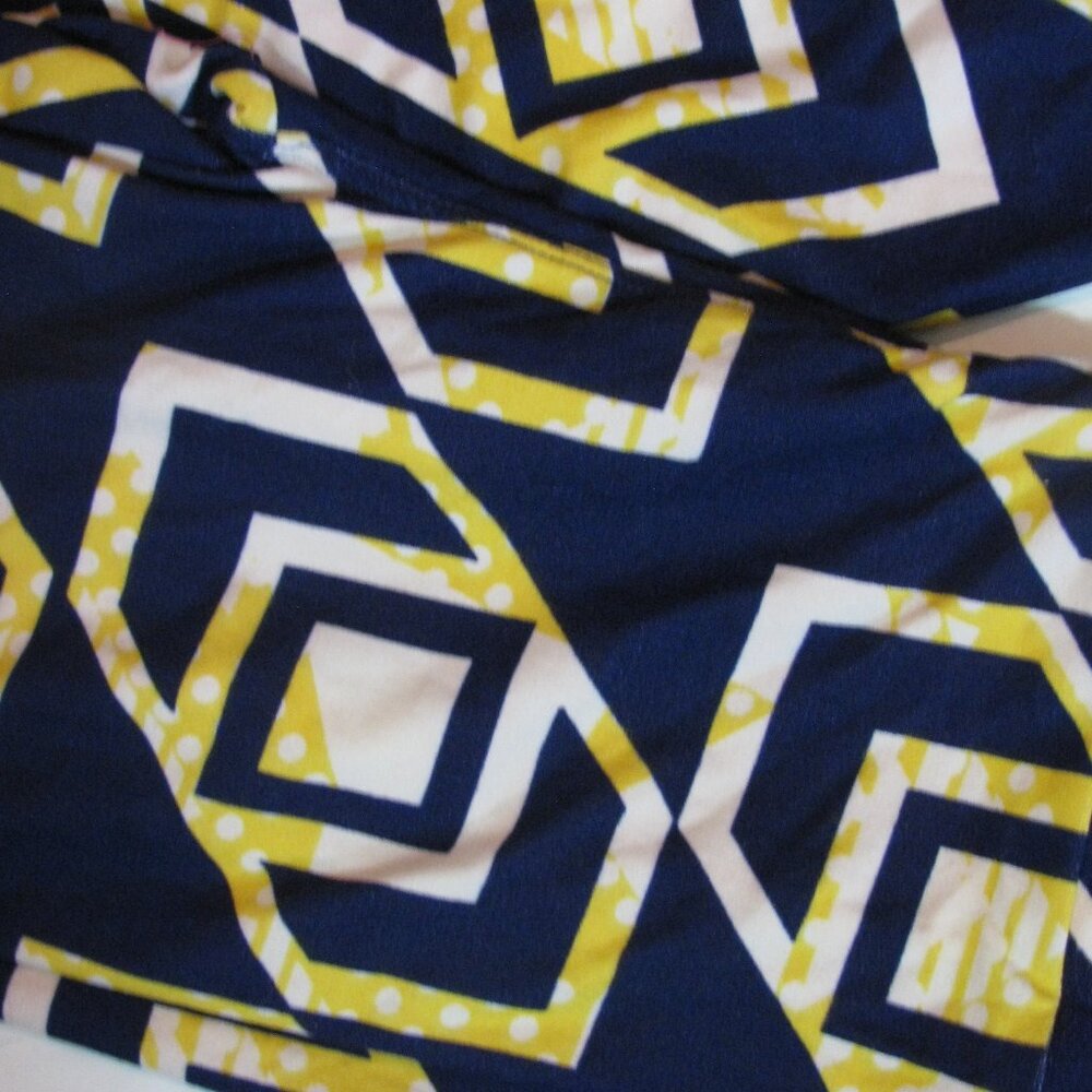 LuLaRoe One Size OS Leggings NWOT $25 Blue and Yellow Velvety Stretch - Picture 2 of 2